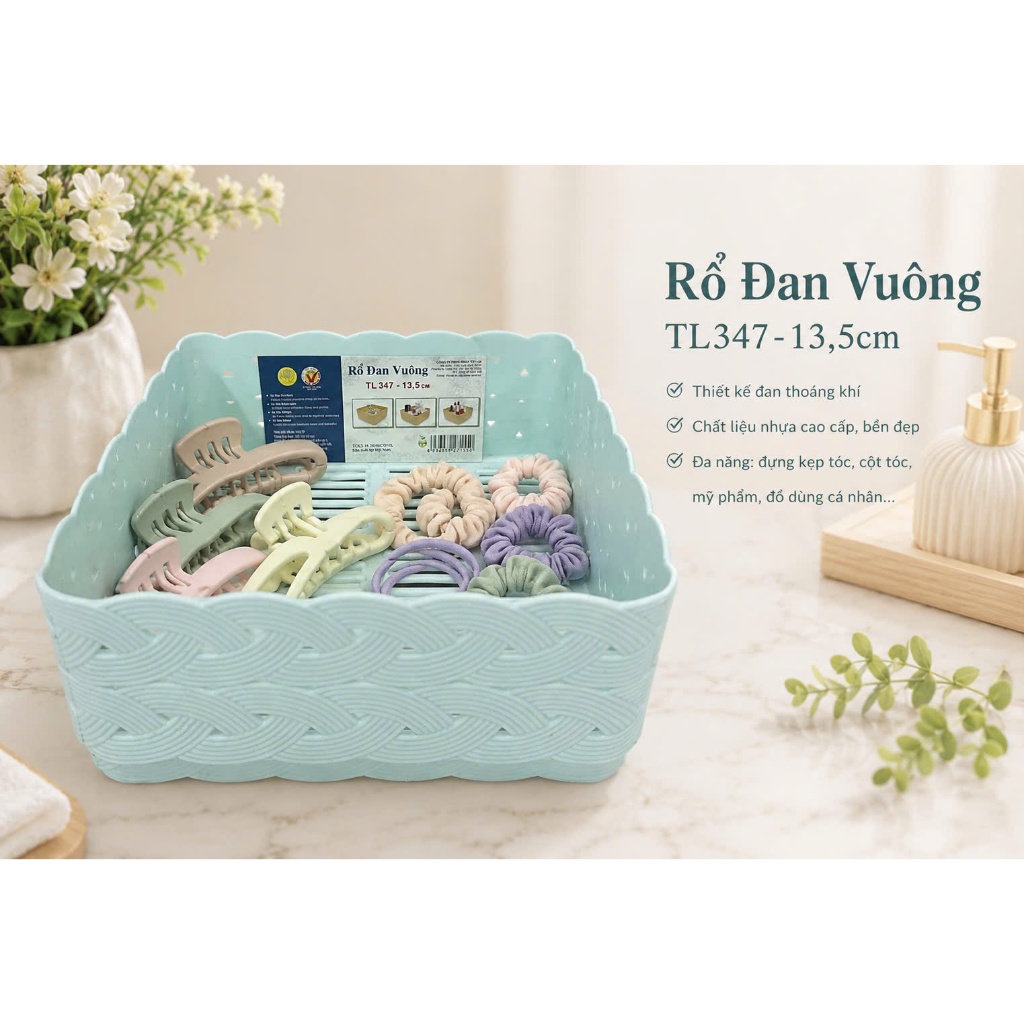 Rổ đan vuông TỰ LẬP TL347 - 13cm