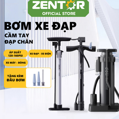 Bơm Xe Đạp Xe Máy Deli Tools Zentor Kèm Đồng Hồ Áp Suất Tối Đa 160 psi Bơm Lốp Xe Nhỏ Gọn Bơm Nhẹ Dễ Dàng