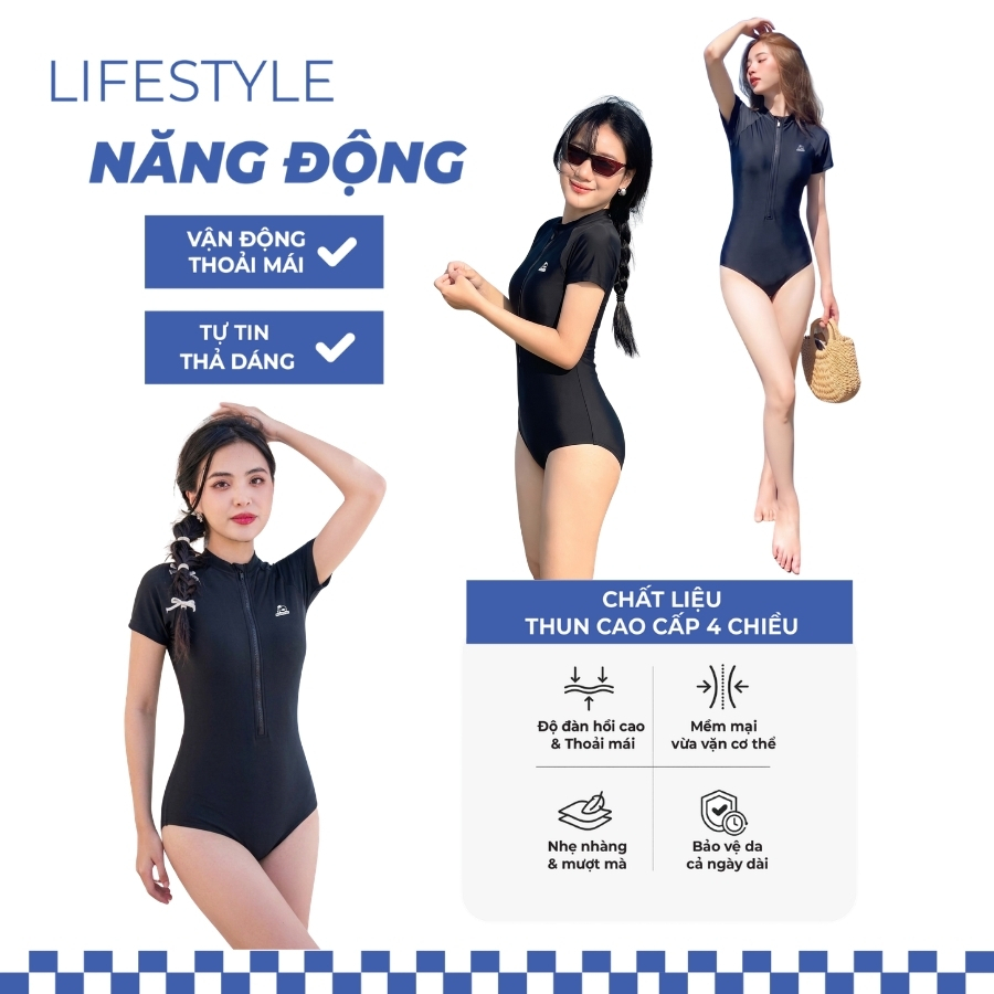 Đồ bơi một mảnh nữ ôm dáng tập luyện - Bikini Passport - BSV184_BL | BigBuy360 - bigbuy360.vn