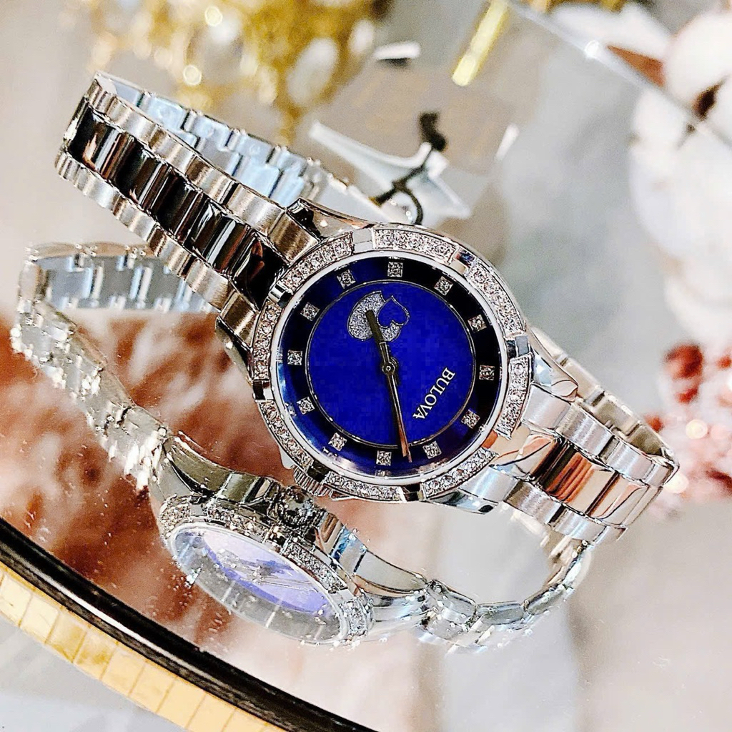 [Chính Hãng 100%] Đồng Hồ Nữ  Bulova 98L232 , 98L233, 98L226 Máy Quartz (Pin) Kính Cứng Mặt Siz 32mm