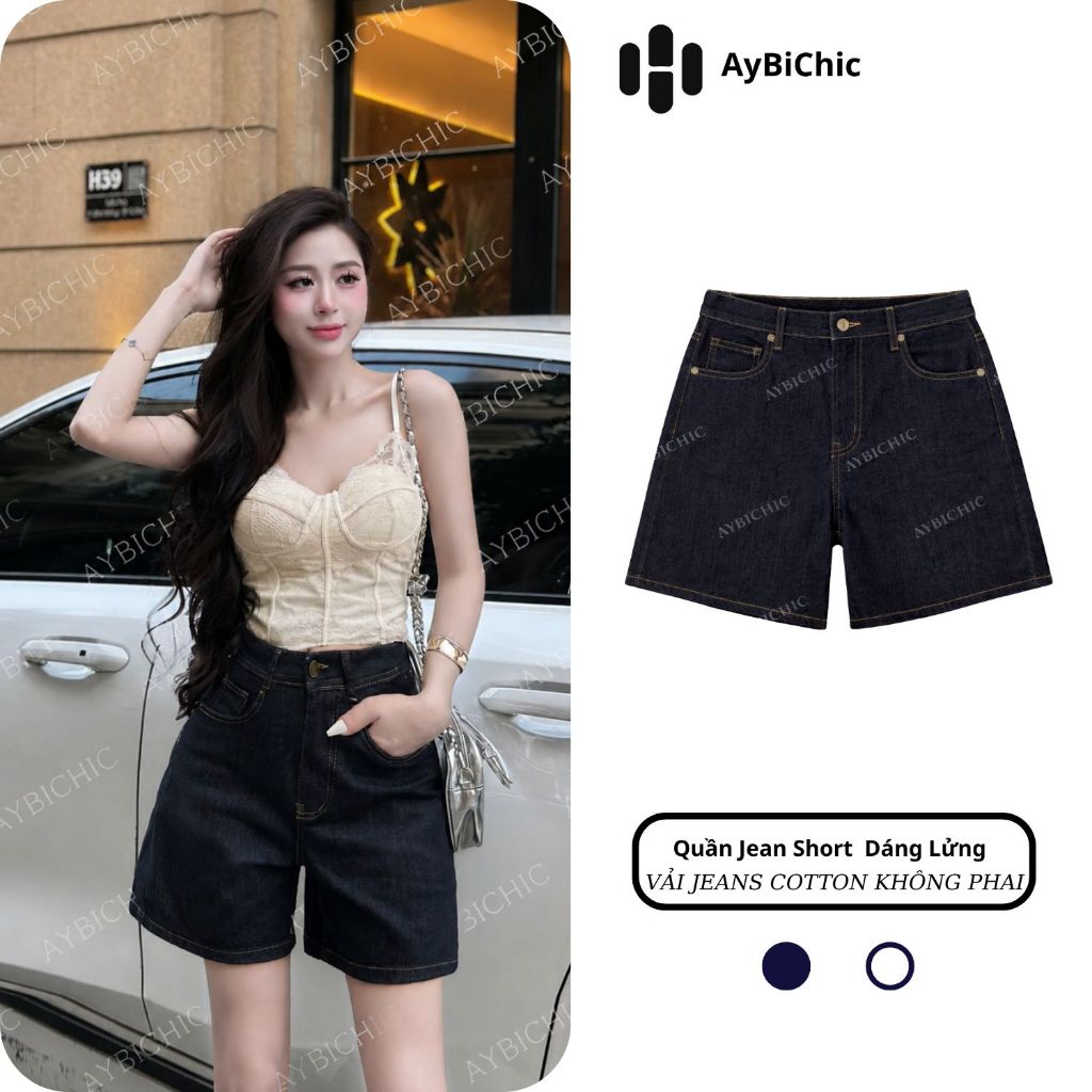 Quần Short Jeans, Quần Đùi Jeans Dáng Lửng, Chất Jeans Cotton Không Phai Hàng Cao Cấp Chất Mềm Mại A