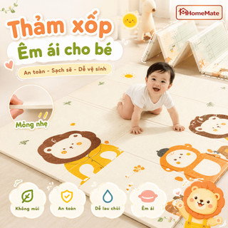 Thảm Xốp XPE Gấp Gọn Cho Bé 2 Mặt Chống Trượt, Thảm Tập Bò Em Bé Dày Dặn Chống Thấm Cách Nhiệt