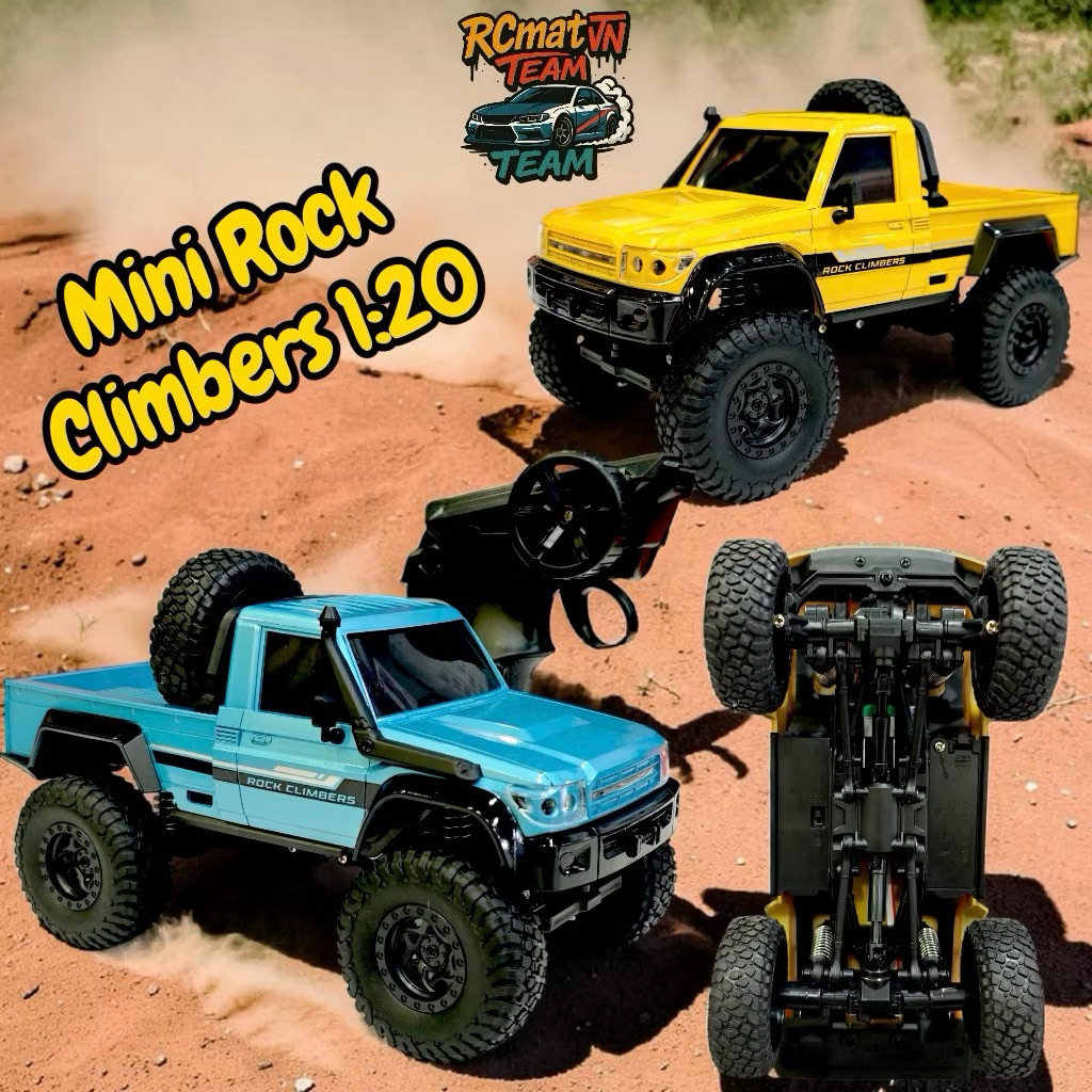 New Xe Điều Khiển Địa Hình Enoze Mini Rock Climbers 1:20 4WD Có Xinhan, Vỏ Case Cứng Bền Bỉ