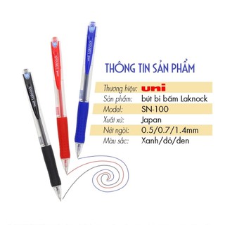 Bút bi bấm UNI LAKNOCK (SN100) 0.5/0.7/1.0/1.4mm