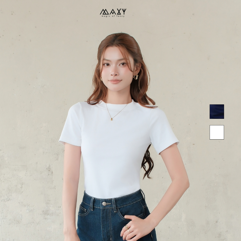 Áo thun trơn cổ tròn ôm dáng Lady Tee Mùa Hè Maxy Workshop
