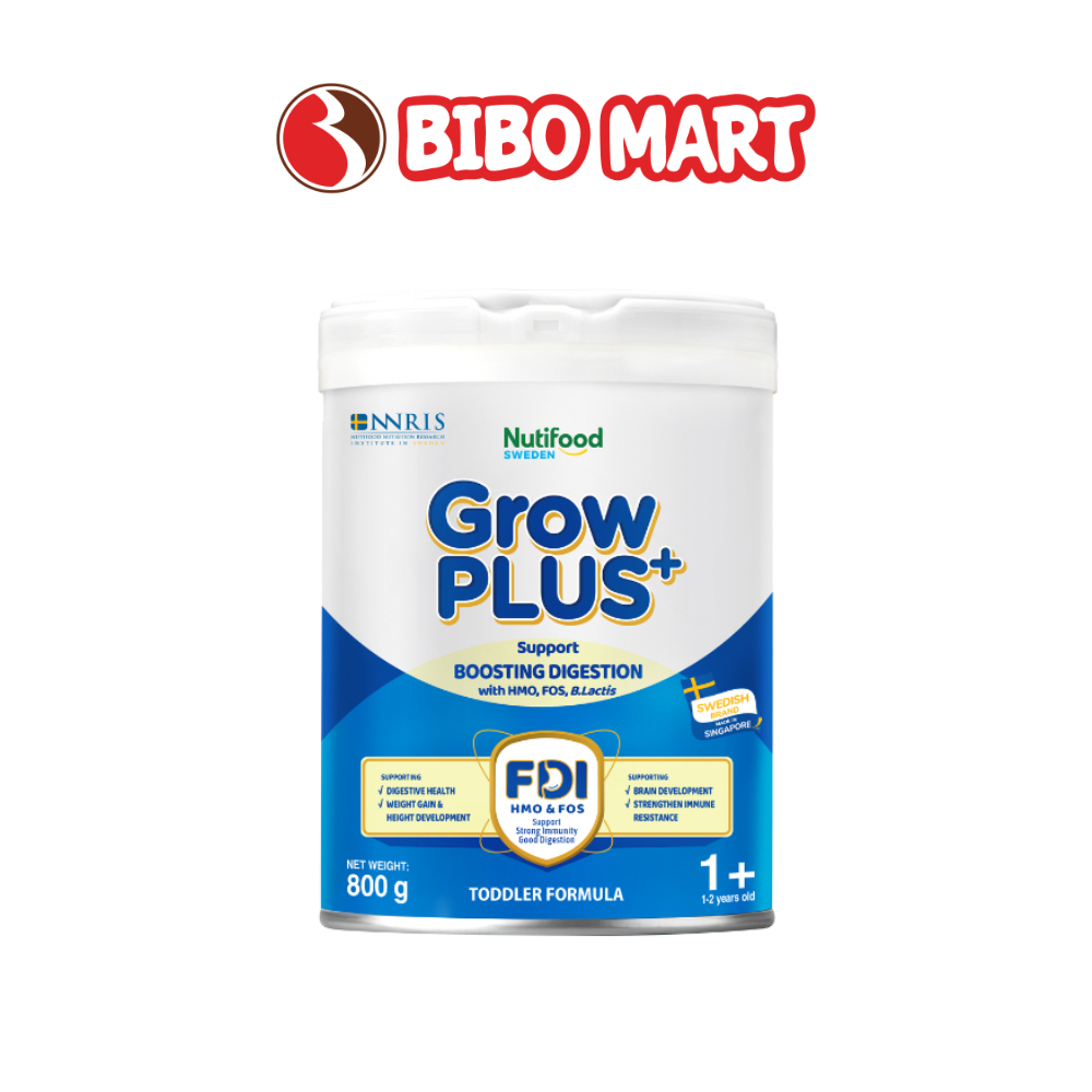 [MALL] Sữa bột Nutifood GrowPLUS+ Xanh 0+ 1+ 2+ 800g Hỗ Trợ Tiêu Hóa Cho Trẻ - Bibo Mart