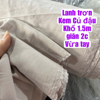 Vải Lanh cotton - Lanh xước - Mát -Mềm Mịn