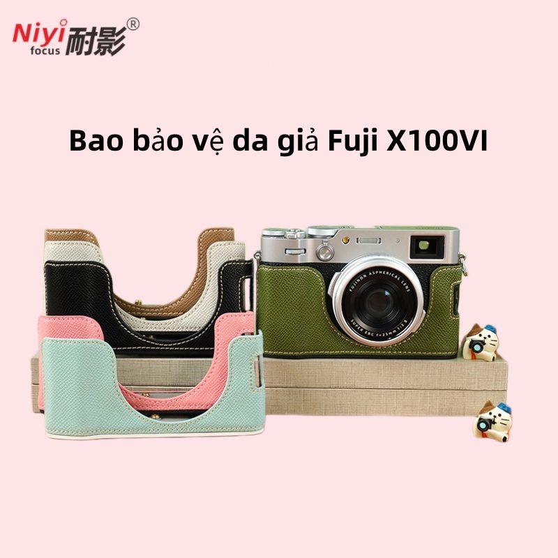 Túi đựng máy ảnh bằng da PU cho Fuji X100VI Fujifilm X-100VI Nửa Túi 1