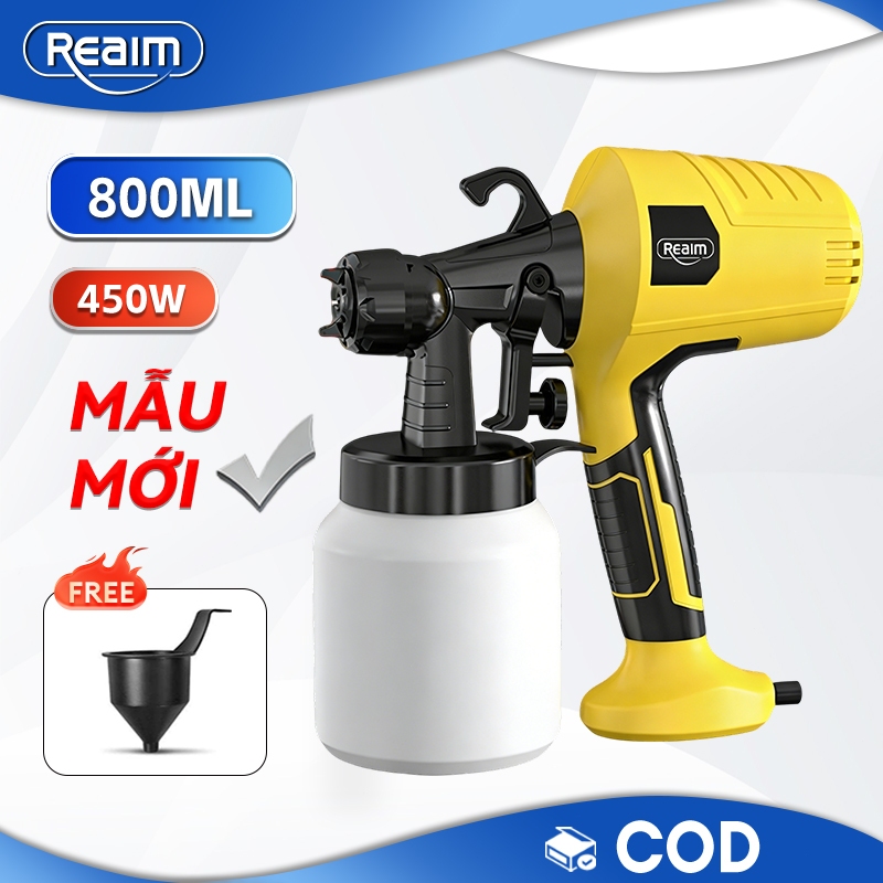 REAIM súng phun sơn điện tử sơn Sơn latex Sơn phun tích hợp bình xịt lớp phủ Bình xịt sương mịn