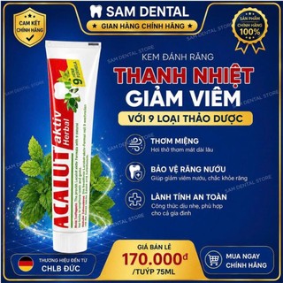 Combo 2 tuýp kem đánh răng lacalut thảo dược  Aktiv Herbal 75ml( hsd 2027made in Đức 🇩🇪)