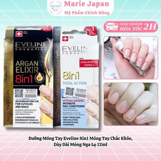 Dưỡng Móng Tay Eveline 8in1 Chắc Khỏe, Dài Móng Phục Hồi Móng Yếu Dễ Gãy Nga Lọ 12ml