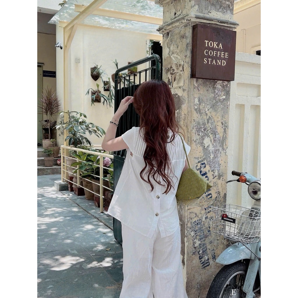 Set bộ nữ Asher áo sát nách phối li ngực kèm quần dài cạp chun tôn dáng,Bộ đồ nữ vải thô cotton phối ren thời trang Hebe | BigBuy360 - bigbuy360.vn