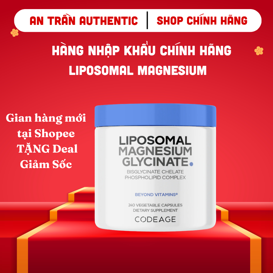 Viên bổ sung Magie Codeage Liposomal Magnesium Glycinate 240 viên