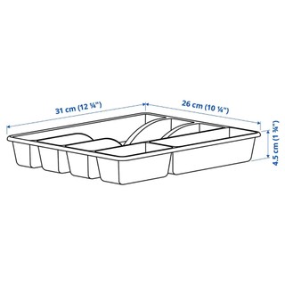 Khay nhựa màu 5 ngăn chia thìa dĩa muỗng nĩa đũa dao ăn KT 26x31x4.5cm của I_K_E_A
