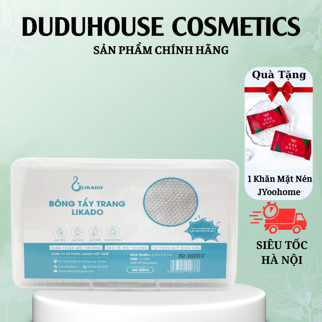 Bông tẩy trang Likado hộp 400 miếng