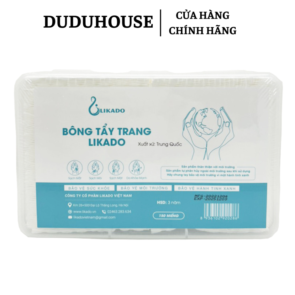 Bông Tẩy Trang Likado Hộp 400 Miếng Duduhouse