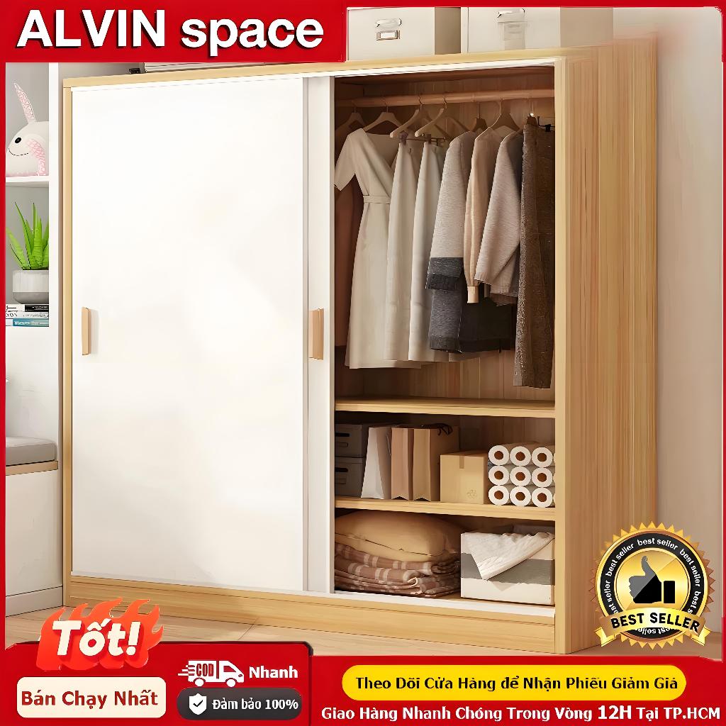 ALVIN Tủ quần áo có cửa trượt hoạt động êm ái sức chứa cực lớn Gỗ thân thiện với môi trường