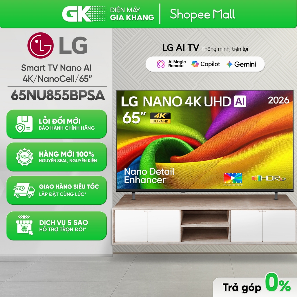 65NU855BPSA | 65NANO81TSA - Smart Tivi NanoCell LG 4K [Freeship HCM]