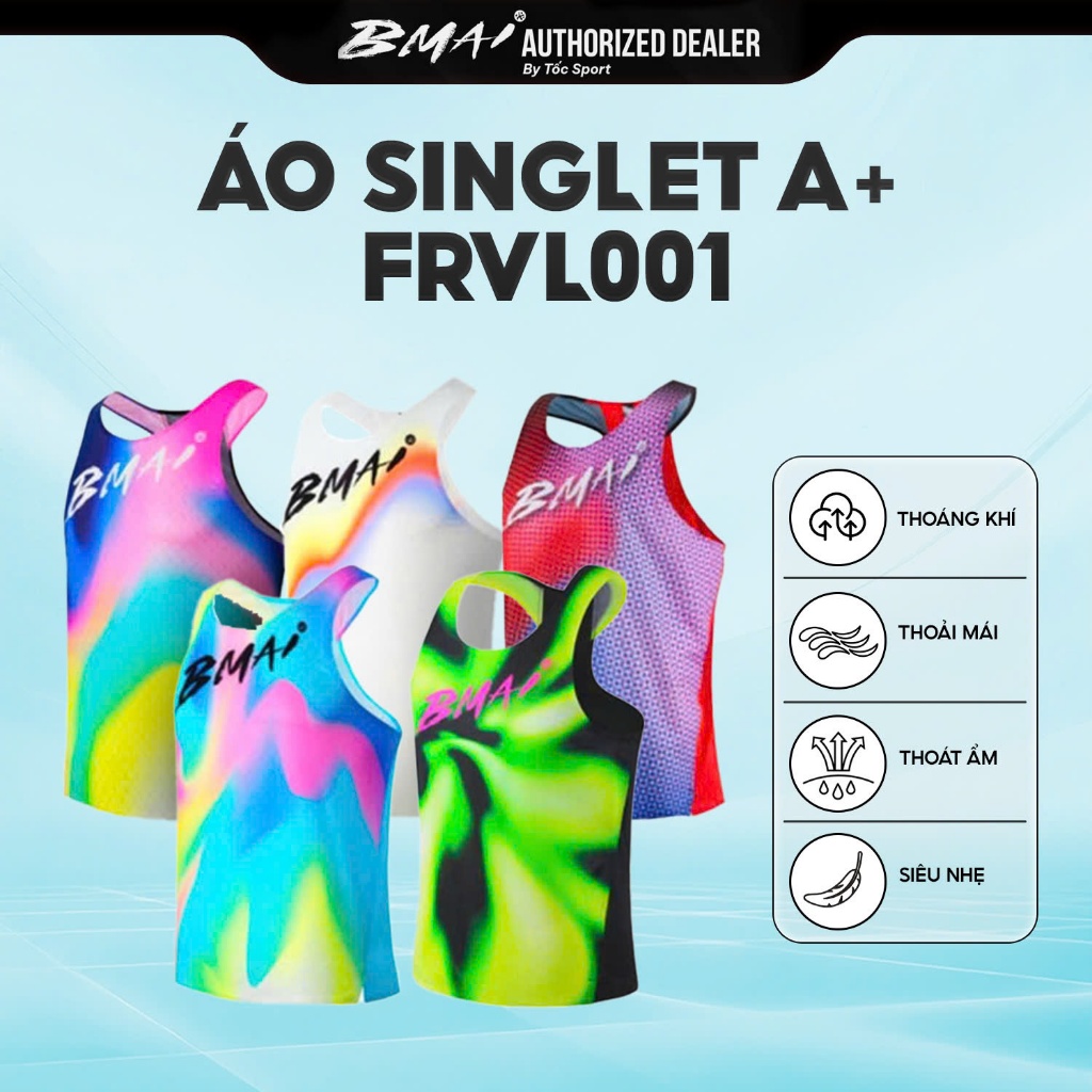 Áo Bmai | Áo Chạy Bộ Nam Singlet BMAI FRVL001 | Áo Tập Luyện Và Thi Đấu Chuyên Nghiệp