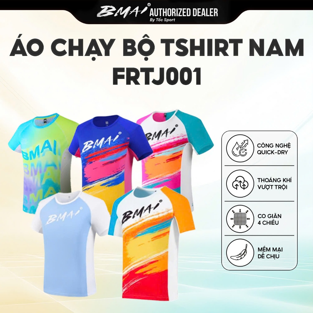 Áo Bmai | Áo Chạy Bộ T-shirt Nam Bmai - FRTJ001 mỏng, nhẹ, thoáng khí - Áo Tập Luyện Và Thi Đấu