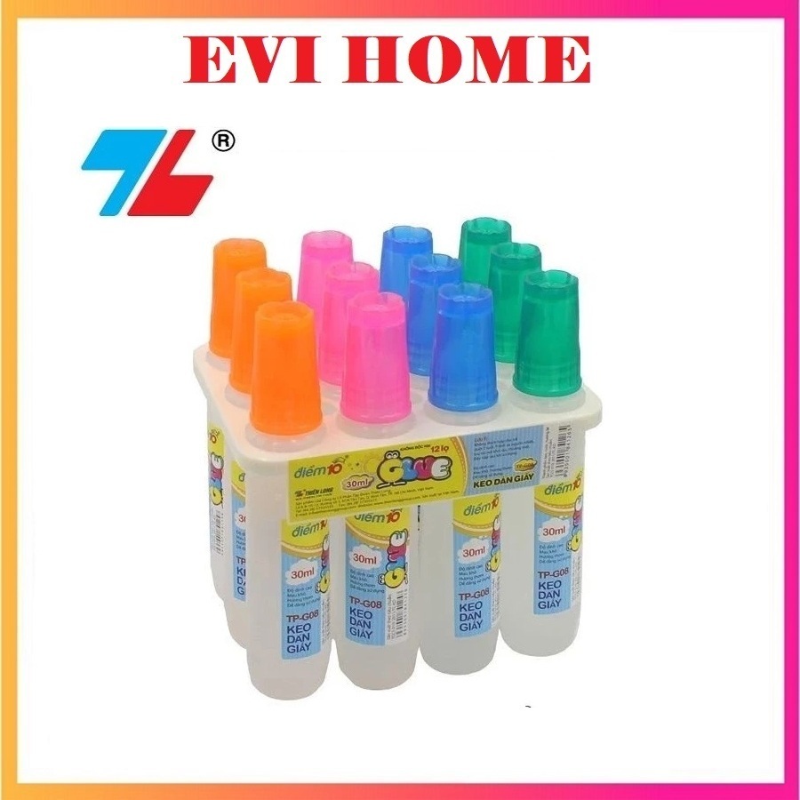 Lốc 12 tuýp keo dán giấy Thiên Long G08 / hồ nước Điểm 10 G-08 / TP-G08