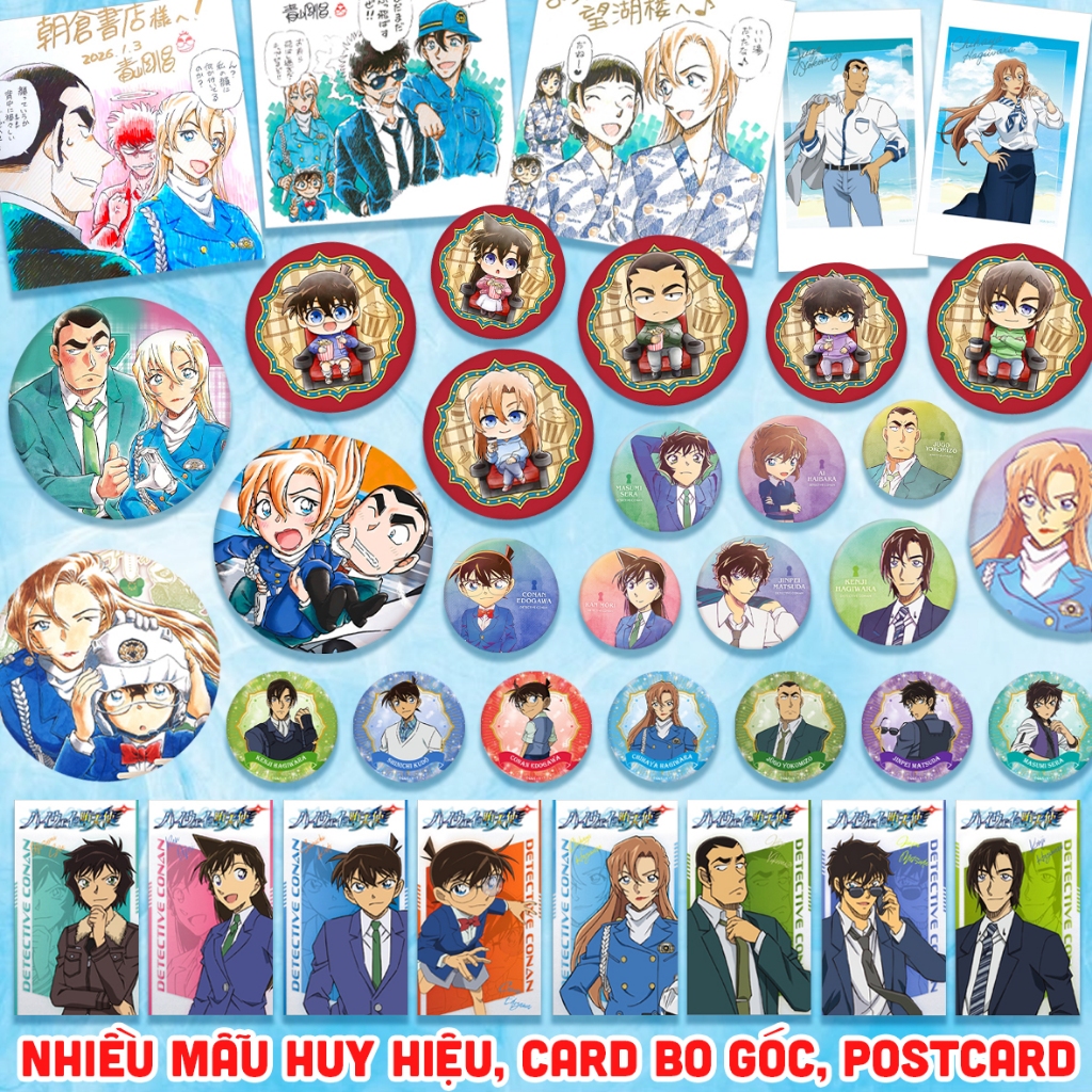UNOFF phụ kiện THÁM TỬ LỪNG DANH CONAN 29 - Chihaya Hagiwara, Conan Edogawa, Jugo Yokomizo, Matsuda,
