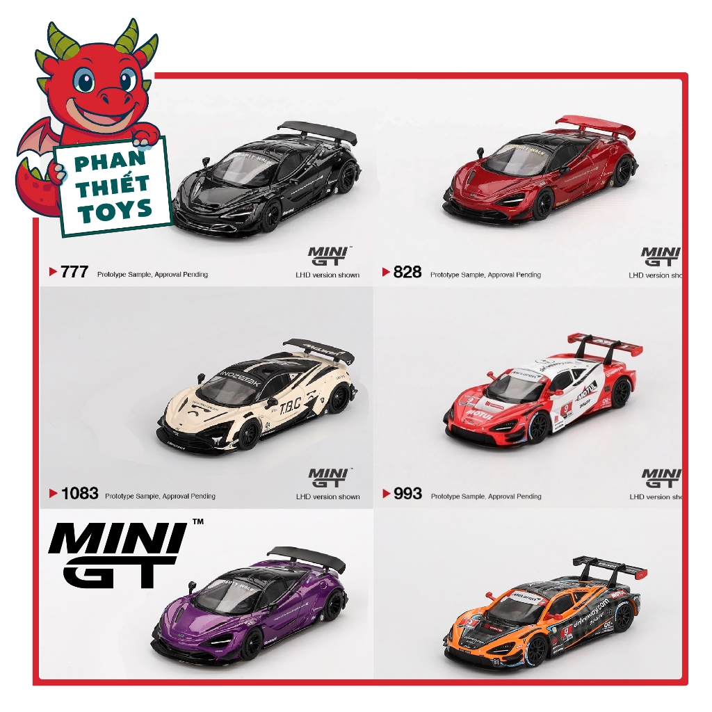 Mô hình xe McLaren 720S F1 GT3 LB★Works LBWK bằng kim loại tỉ lệ 1:64 MINIGT