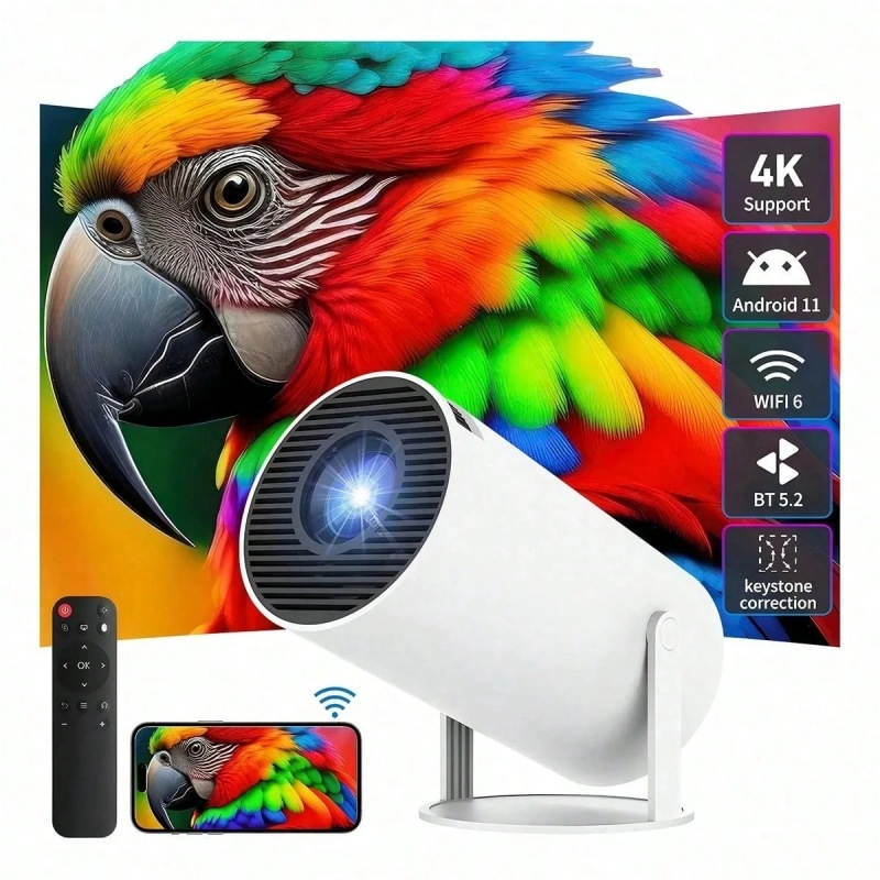 Máy chiếu HY300 Pro 4K Full HD Android 11 WiFi6 1080P cho điện thoại máy chiếu phim Netflix YouTube