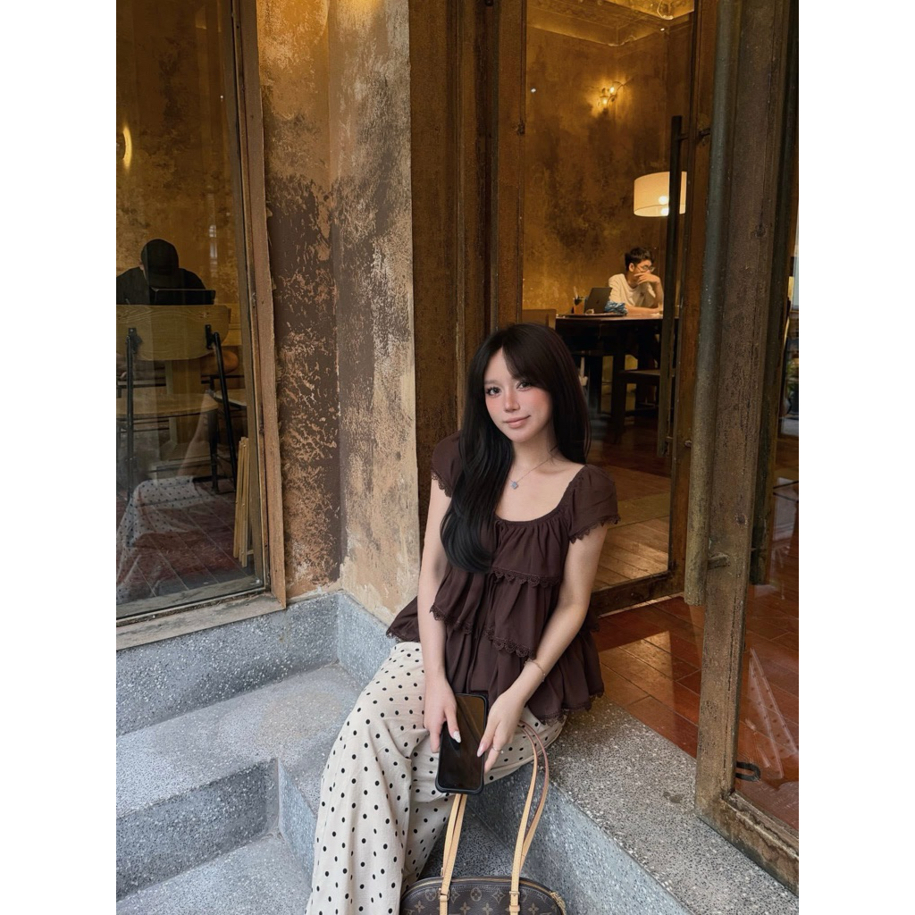 [Hàng Chuẩn QC] Áo Babydoll Voan Bèo Tầng Cánh Tiên Viền Ren Form Xòe Basic Mềm Mát | BigBuy360 - bigbuy360.vn