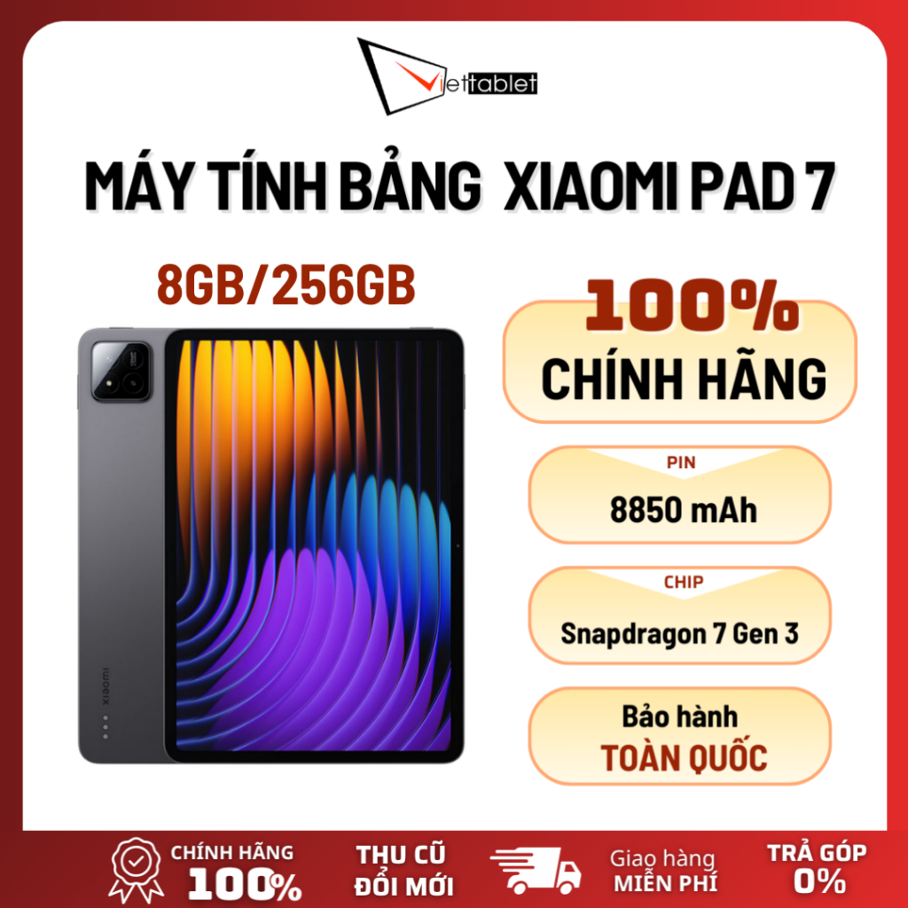 [KÈM TAI NGHE] Máy tính bảng  Xiaomi Pad 7 8GB/256GB - Hàng Chính Hãng, Nguyên Seal