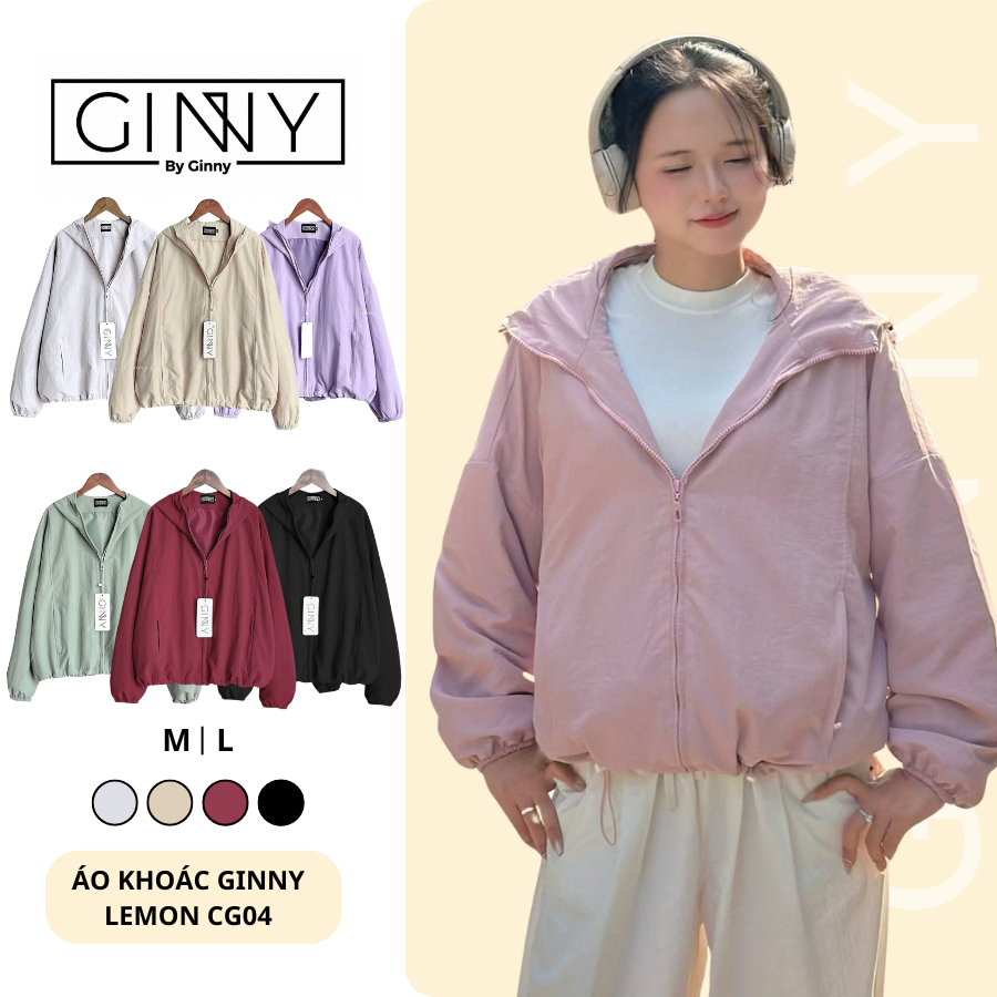 𝐆𝐈𝐍𝐍𝐘 Áo khoác dù thông minh Lemon CG04 trượt nước áo mềm nhẹ gấp gọn nhiều màu pastel hot trend