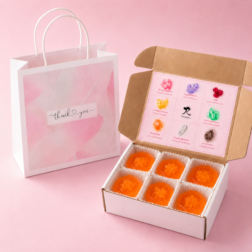 Hộp quà Crystal Đá Mặt Trời Vị Cam Thương Nhớ - Sunstone Orange Tender Longing Flavor