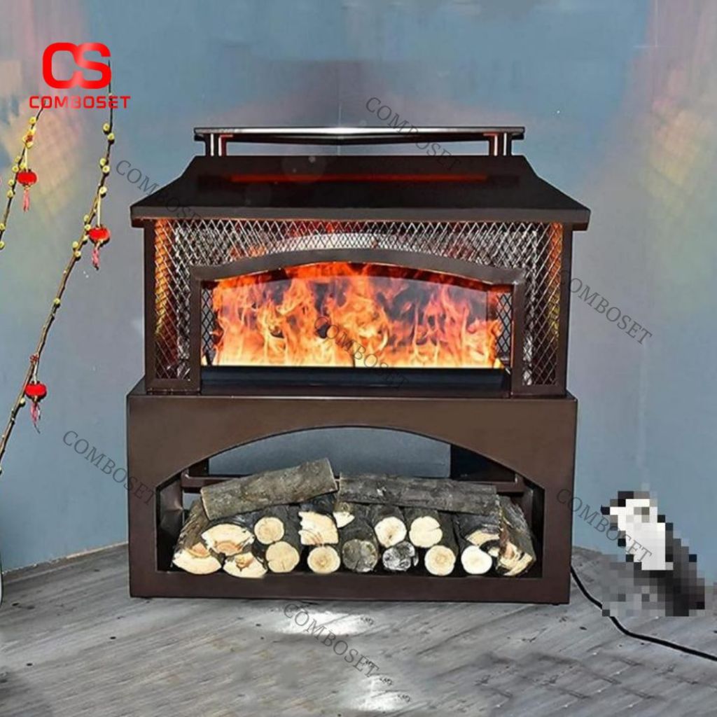 Lò Sưởi Đốt Củi Ngoài Trời Phong Cách Rustic Ấm Cúng