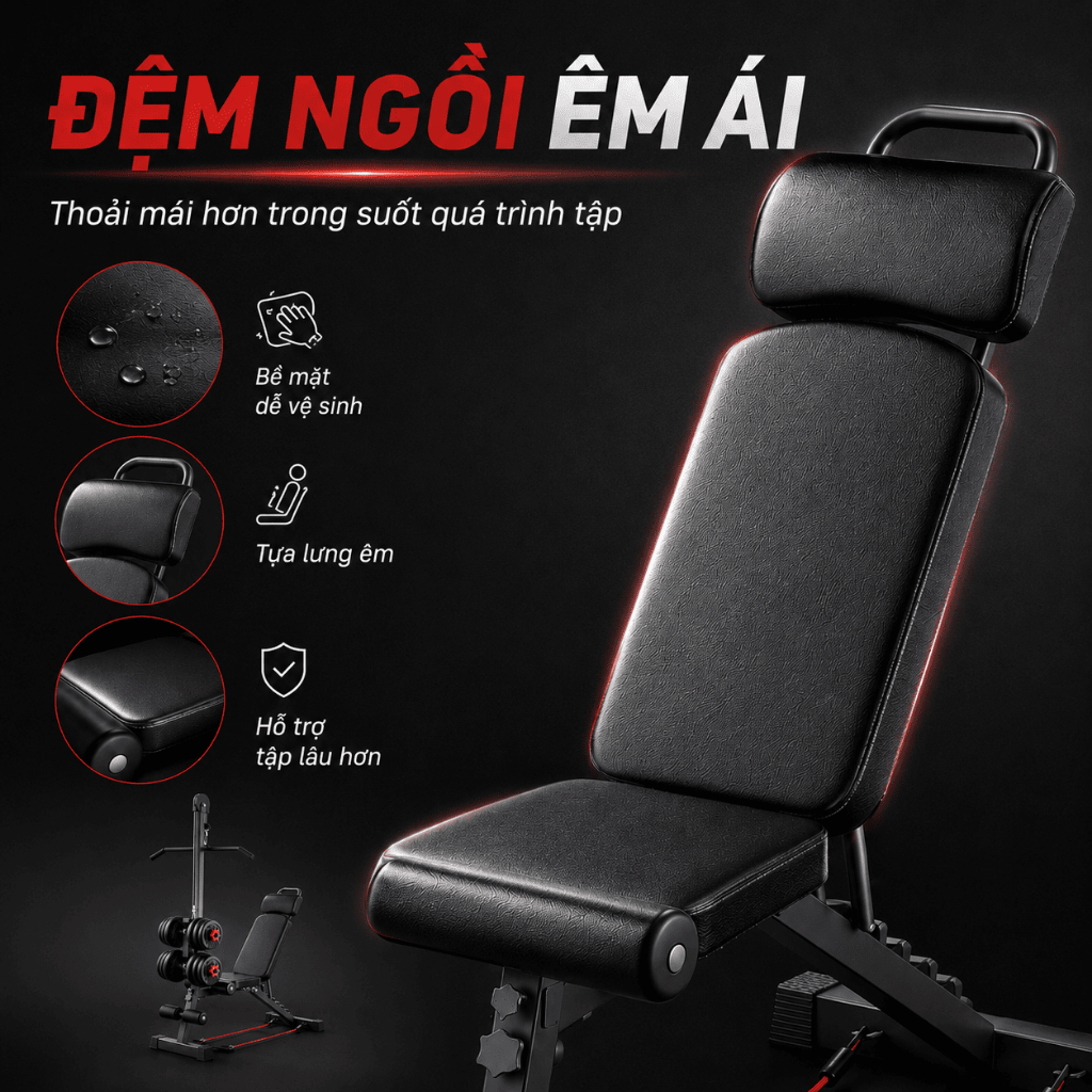 Ghế tập tạ, ghế tập đẩy tạ, dụng cụ hỗ trợ gập bụng, thiết bị thể dục, sử dụng tại nhà, ghế đa năng | BigBuy360 - bigbuy360.vn