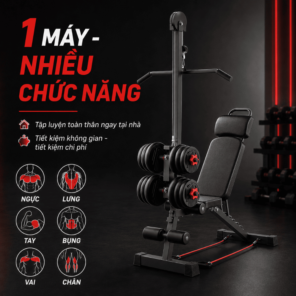 Ghế tập tạ, ghế tập đẩy tạ, dụng cụ hỗ trợ gập bụng, thiết bị thể dục, sử dụng tại nhà, ghế đa năng | BigBuy360 - bigbuy360.vn