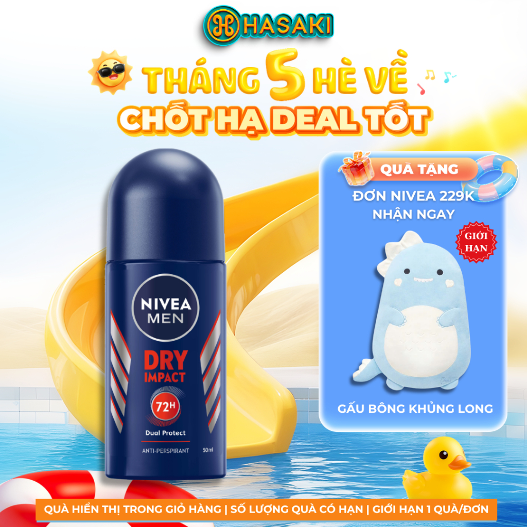 Lăn Khử Mùi Nivea Cho Nam Dry Impact Plus 25ml Hasaki Sản Phẩm Chính Hãng