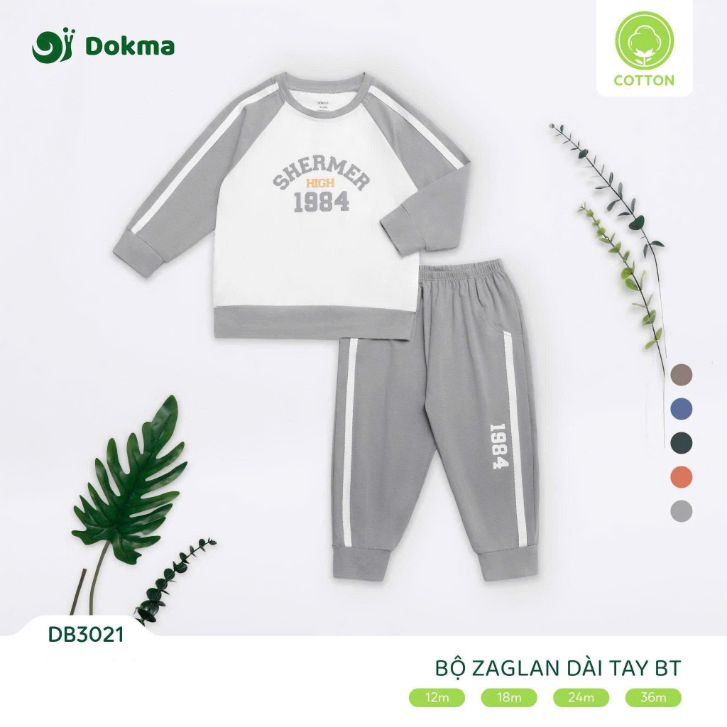 (8-13kg, 6-36M) Bộ Dài Tay Dokma Chất Vải Mềm Mại Cho Bé DB2412 DB3170 DB3021 DB3116 DB3176