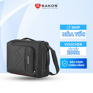 Cặp đa năng thời trang cao cấp sakos flash 13 15.6 inch khóa zip an toàn chống sốc phom cứng cáp