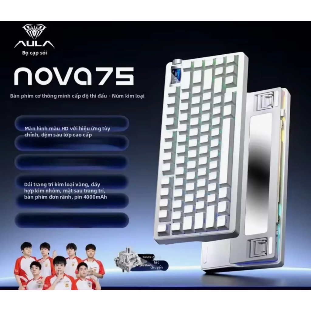 Bàn phím cơ không dây AULA NOVA75-NOVA75 pro 3 mode | BigBuy360 - bigbuy360.vn