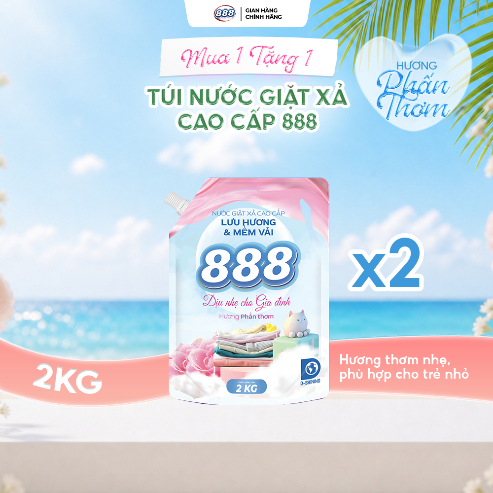 [On25 Live] [2 Túi chỉ 149K] - NƯỚC GIẶT XẢ 888 - Hương Phấn Thơm Cao Cấp 2kg