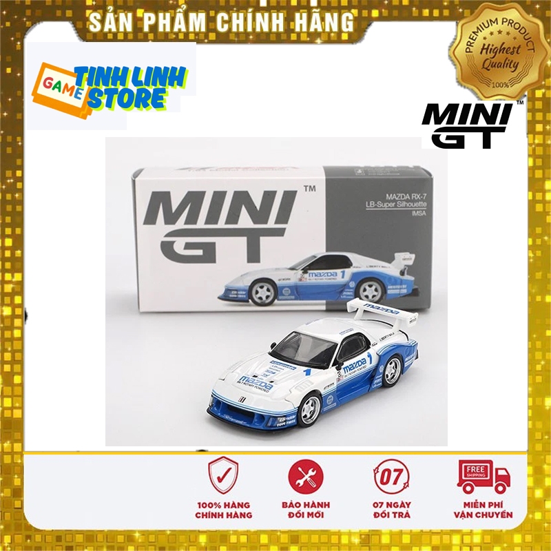 Mô Hình Xe Mini GT - Mazda RX-7 FD3S Liberty Walk Trắng Xanh Chính Hãng