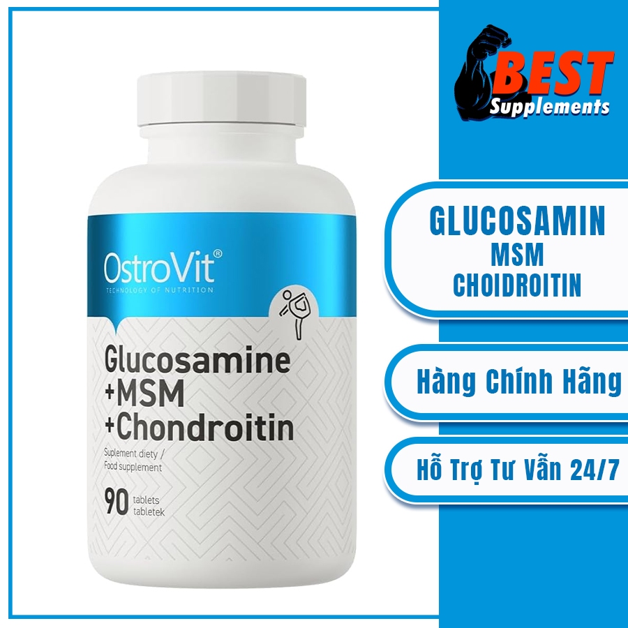 OstroVit -  Viên Uống Bổ Sung Glucosamine + MSM + Chondroitin (90 Viên)