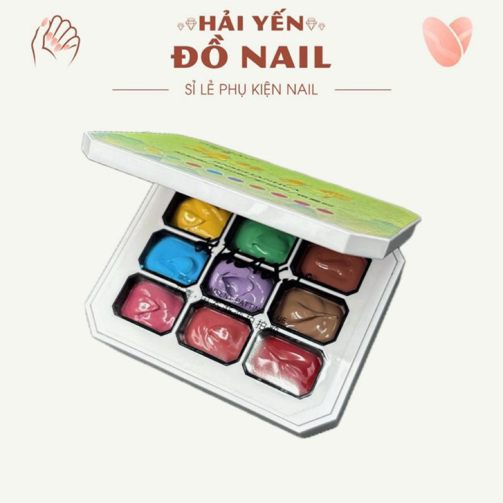 [Tặng 100 miếng mút] Set Sơn Gel Huaxi 9 màu dặm ombre , vẽ nail, chất gel dặm ombre siêu mịn, siêu 