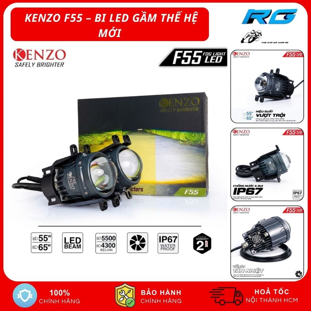 Đèn Bi Gầm Ô Tô Kenzo F55 3.0 -Bi Led Gầm Thế Hệ Mới Kenzo F55 3 inch – 1 nhiệt màu