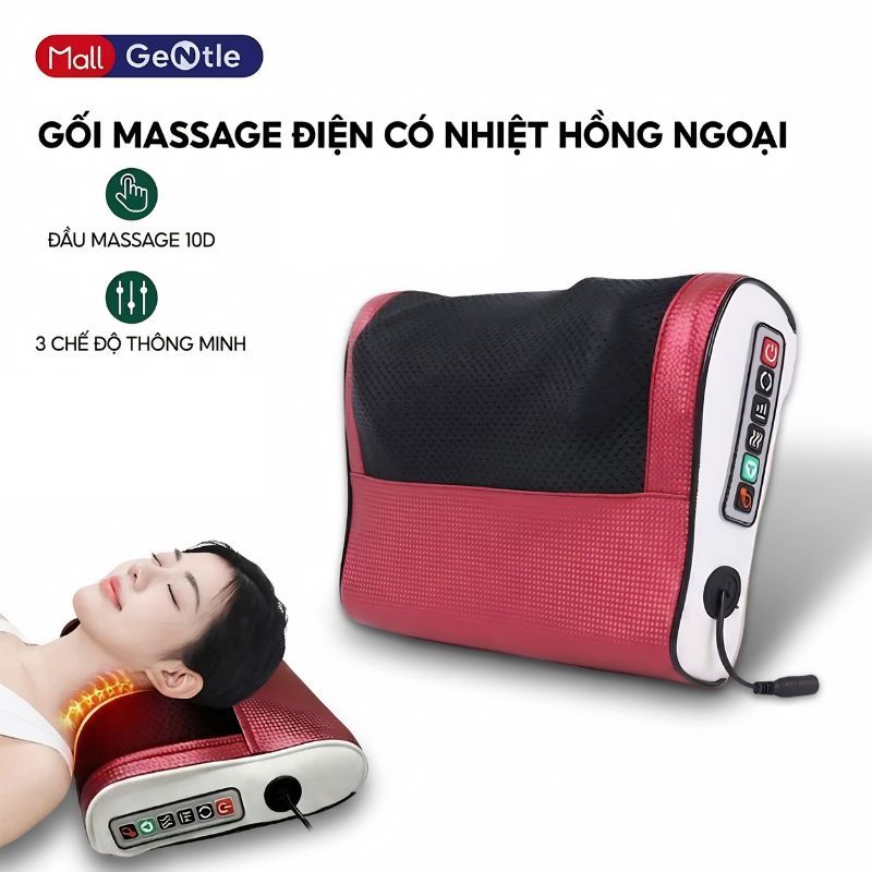 Gối Massage Cổ Vai Gáy 20 Bi Hồng Ngoại Cao Cấp, Máy Massage Toàn Thân Giảm Đau Nhức, Thư Giãn Cơ Hiệu Quả GTA_SHOPP