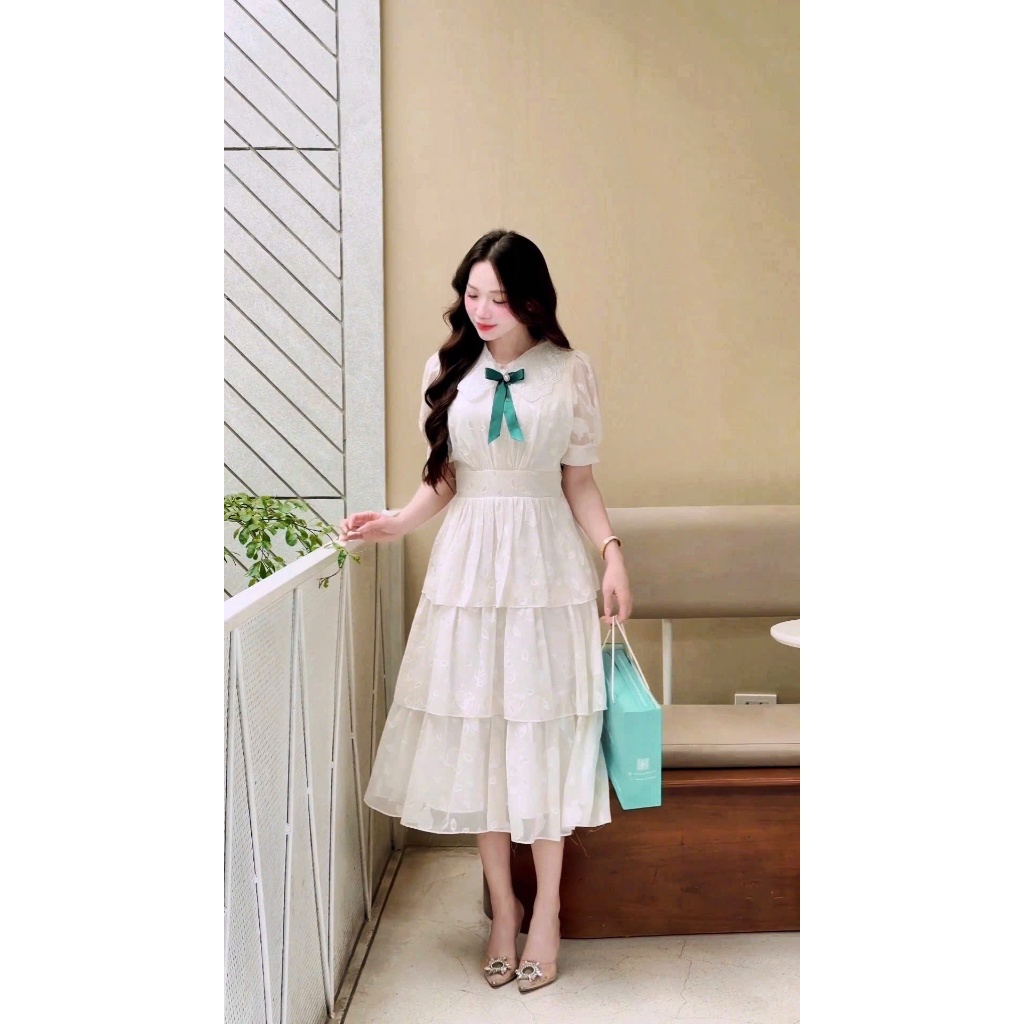 ADELINE HOUSE - {HÀNG MỚI VỀ} 💚VÁY TRẮNG CỔ REN THANH KHIẾT NHƯ NÀNG THƠ –  TK200.1