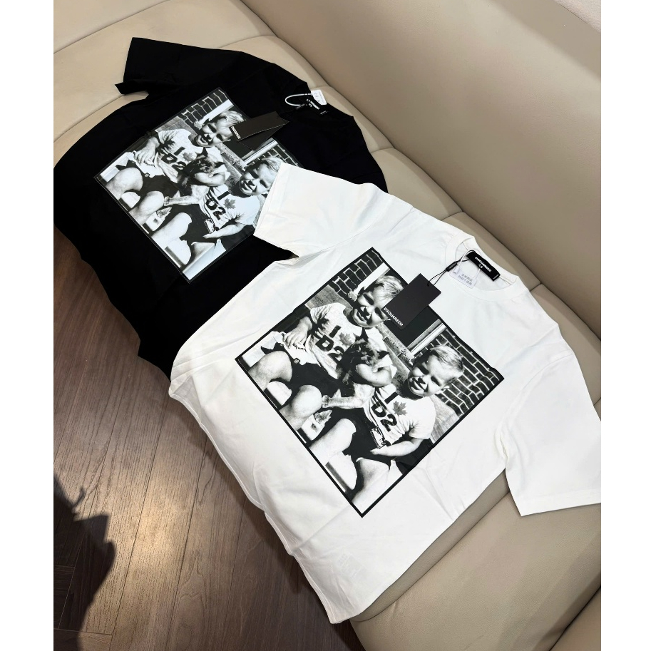 Áo Phông Nam DSQ Hoạ Tiết In 3D Sắc Net Chất Cotton 100% Co Dãn Thoáng Mát
