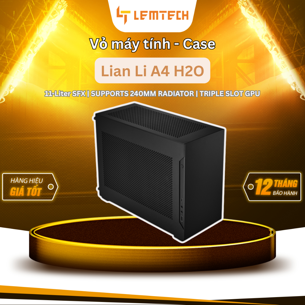 Vỏ case máy tính Lian Li A4 H2O Black / Silver kèm Riser VGA PCIe 5.0 - Chính hãng, mini ITX, mITX