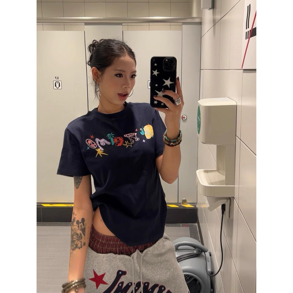 Áo Thun Nữ Baby Tee Cotton In Chữ Graphic Form Regular Ulzzang Y2K Cá Tính Basic Dễ Phối Outfit