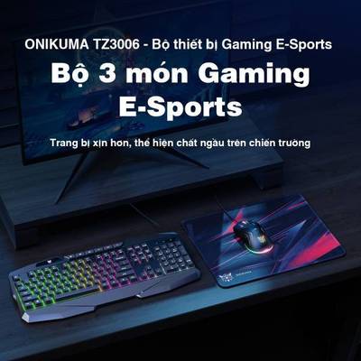Combo Onikuma TZ3006 3 in 1 (Bàn phím + Chuột chơi game + Lót chuột)